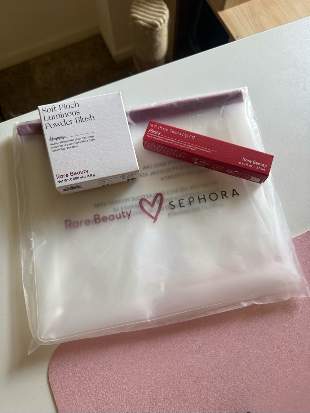 SEPHORA EXCLUSIVE: Rare Beauty Soft Pinch Luminous Powder Blush and lip oil